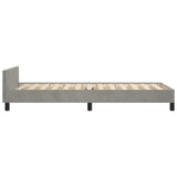 Cadre de lit sans matelas gris clair 80x200 cm velours