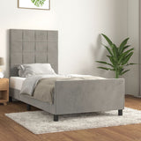 Cadre de lit sans matelas gris clair 80x200 cm velours