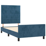 Cadre de lit sans matelas bleu foncé 80x200 cm velours