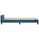 Cadre de lit sans matelas bleu foncé 80x200 cm velours