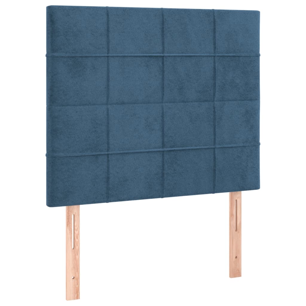 Cadre de lit sans matelas bleu foncé 80x200 cm velours