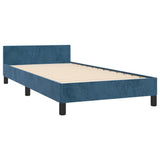 Cadre de lit sans matelas bleu foncé 90x190 cm velours