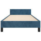 Cadre de lit sans matelas bleu foncé 90x190 cm velours