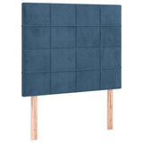 Cadre de lit sans matelas bleu foncé 90x190 cm velours