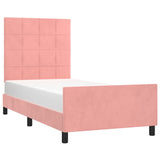 Cadre de lit sans matelas rose 90x190 cm velours