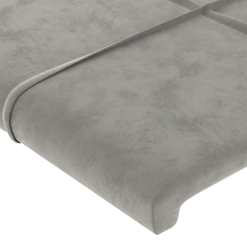 Cadre de lit sans matelas gris clair 90x200 cm velours