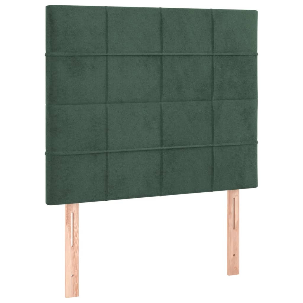 Cadre de lit sans matelas vert foncé 90x200 cm velours