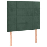 Cadre de lit sans matelas vert foncé 90x200 cm velours