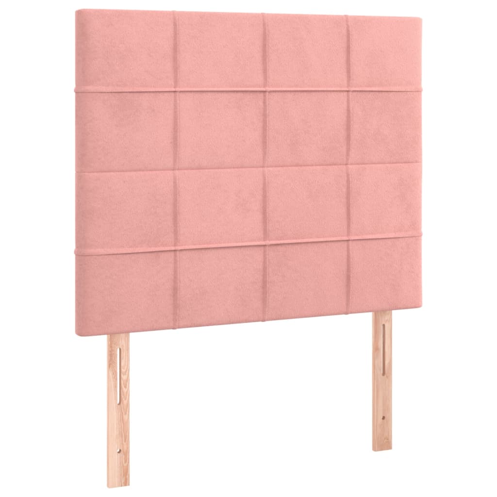 Cadre de lit sans matelas rose 90x200 cm velours