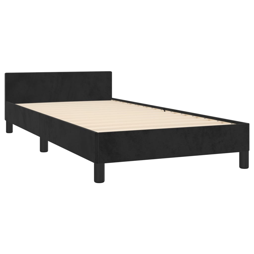 Cadre de lit sans matelas noir 100x200 cm velours