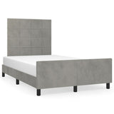 Cadre de lit sans matelas gris clair 120x200 cm velours