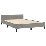 Cadre de lit sans matelas gris clair 120x200 cm velours