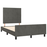 Cadre de lit sans matelas gris foncé 120x200 cm velours