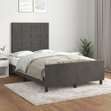 Cadre de lit sans matelas gris foncé 120x200 cm velours