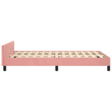 Cadre de lit sans matelas rose 120x200 cm velours