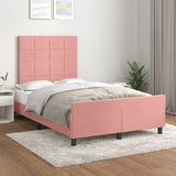 Cadre de lit sans matelas rose 120x200 cm velours