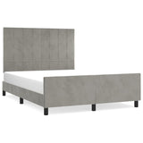 Cadre de lit sans matelas gris clair 140x190 cm velours