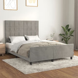 Cadre de lit sans matelas gris clair 140x190 cm velours