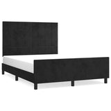 Cadre de lit sans matelas noir 140x190 cm velours