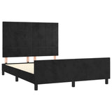 Cadre de lit sans matelas noir 140x190 cm velours