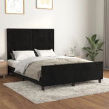 Cadre de lit sans matelas noir 140x190 cm velours