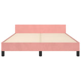 Cadre de lit sans matelas rose 140x190 cm velours