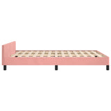 Cadre de lit sans matelas rose 140x190 cm velours