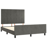 Cadre de lit sans matelas gris foncé 140x200 cm velours