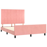 Cadre de lit sans matelas rose 140x200 cm velours