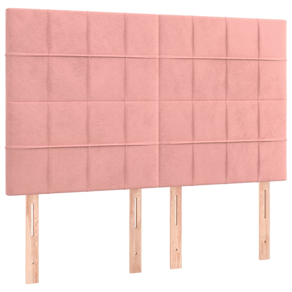 Cadre de lit sans matelas rose 140x200 cm velours