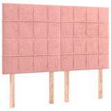 Cadre de lit sans matelas rose 140x200 cm velours