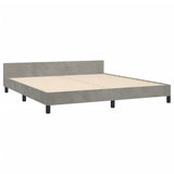 Cadre de lit sans matelas gris clair 160x200 cm velours