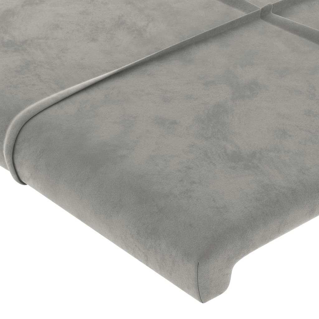 Cadre de lit sans matelas gris clair 160x200 cm velours