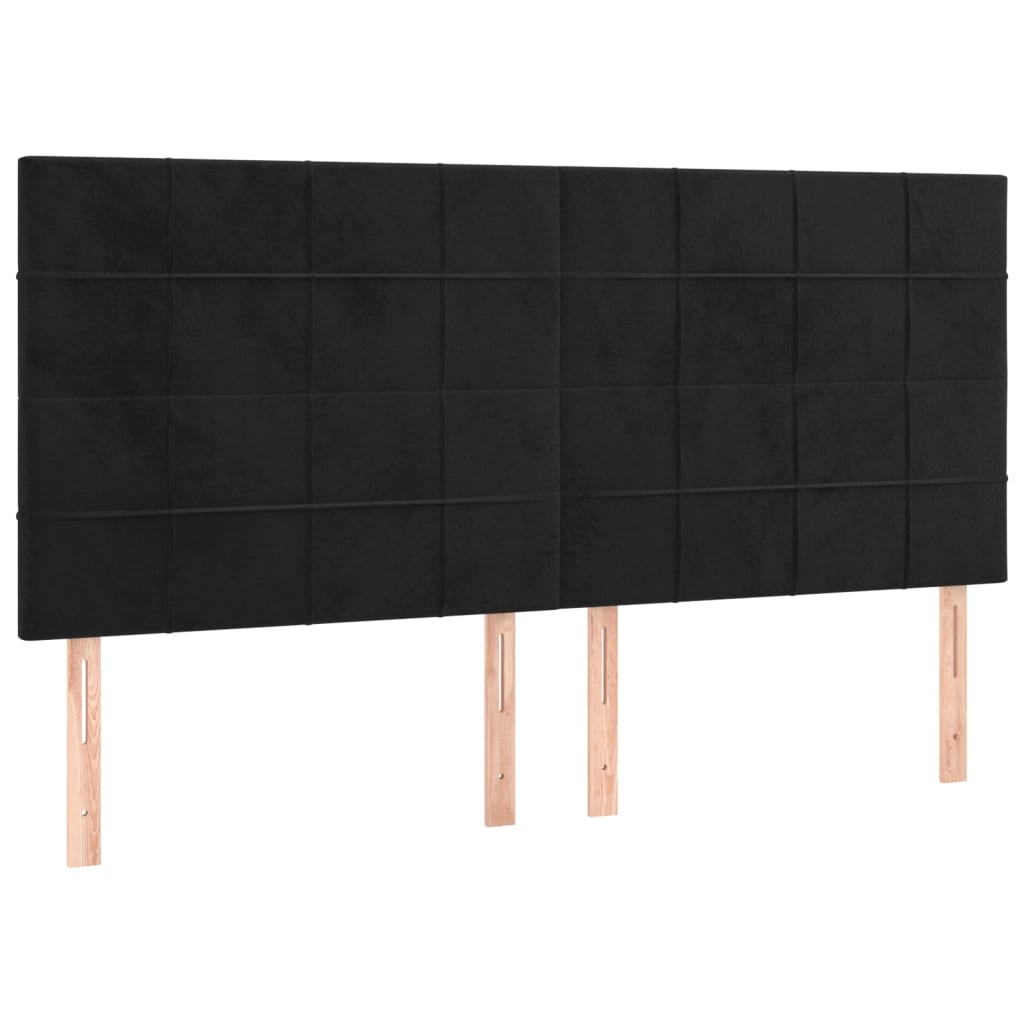 Cadre de lit sans matelas noir 160x200 cm velours