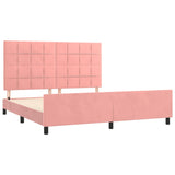 Cadre de lit sans matelas rose 160x200 cm velours