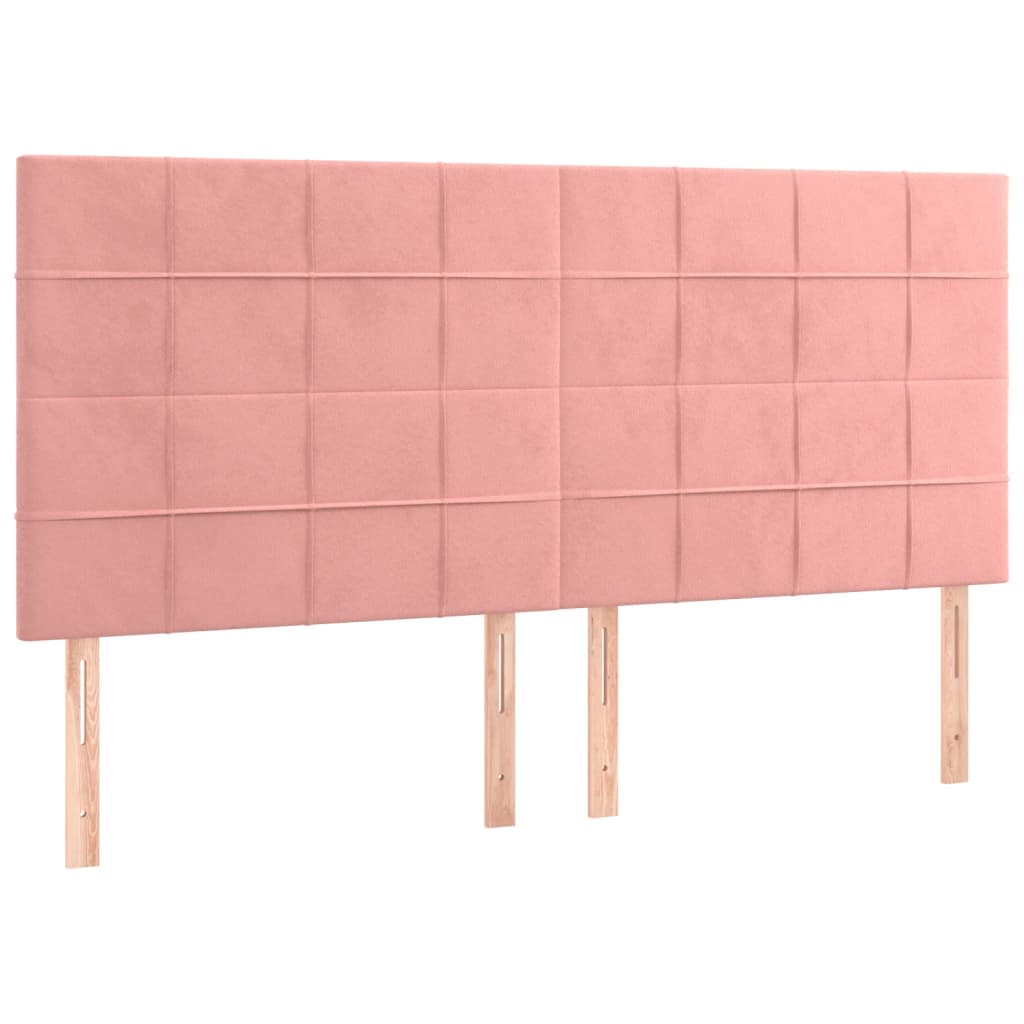 Cadre de lit sans matelas rose 160x200 cm velours