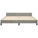 Cadre de lit sans matelas gris clair velours