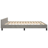 Cadre de lit sans matelas gris clair velours