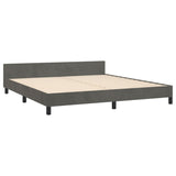 Cadre de lit sans matelas gris foncé velours