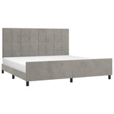 Cadre de lit sans matelas gris clair 200x200 cm velours