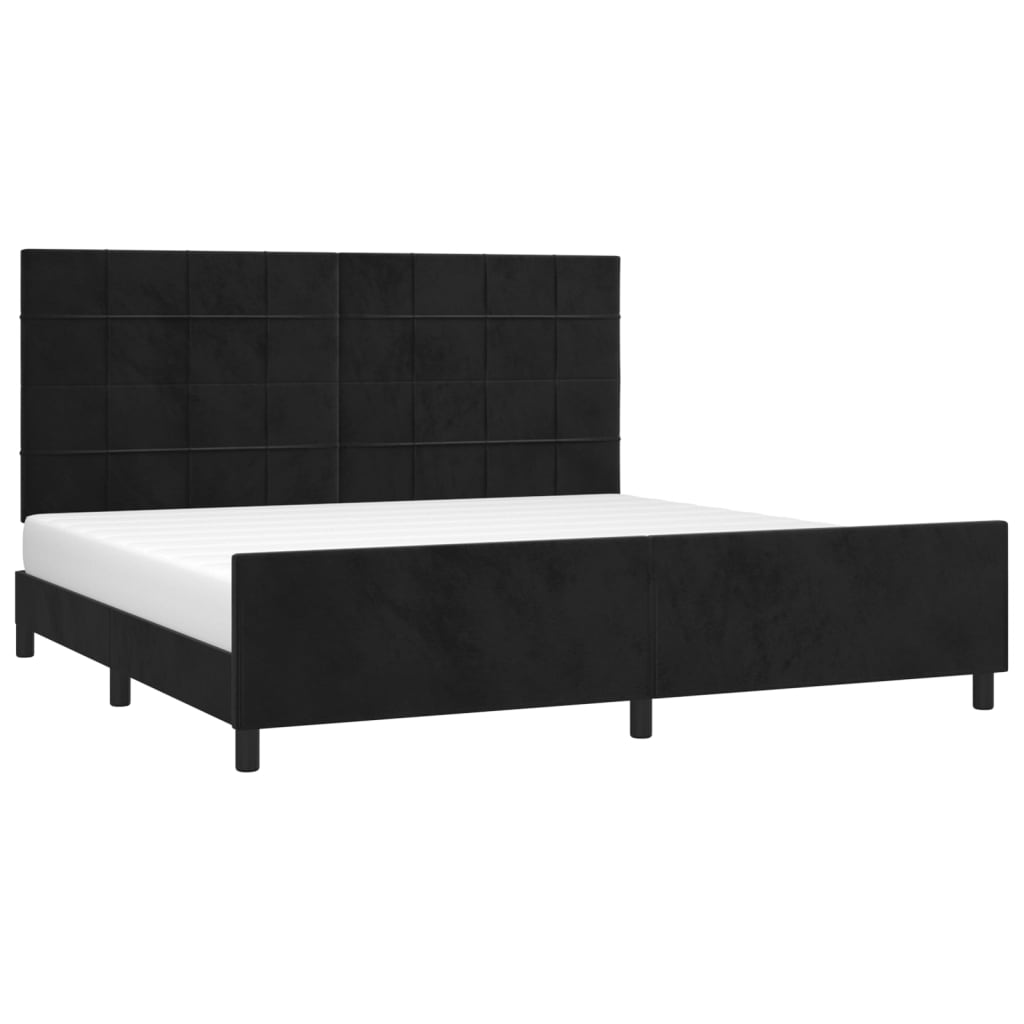 Cadre de lit sans matelas noir 200x200 cm velours