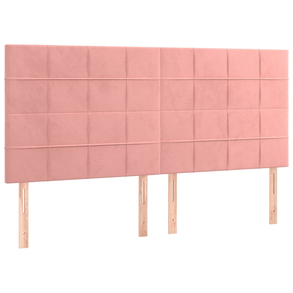 Cadre de lit sans matelas rose 200x200 cm velours