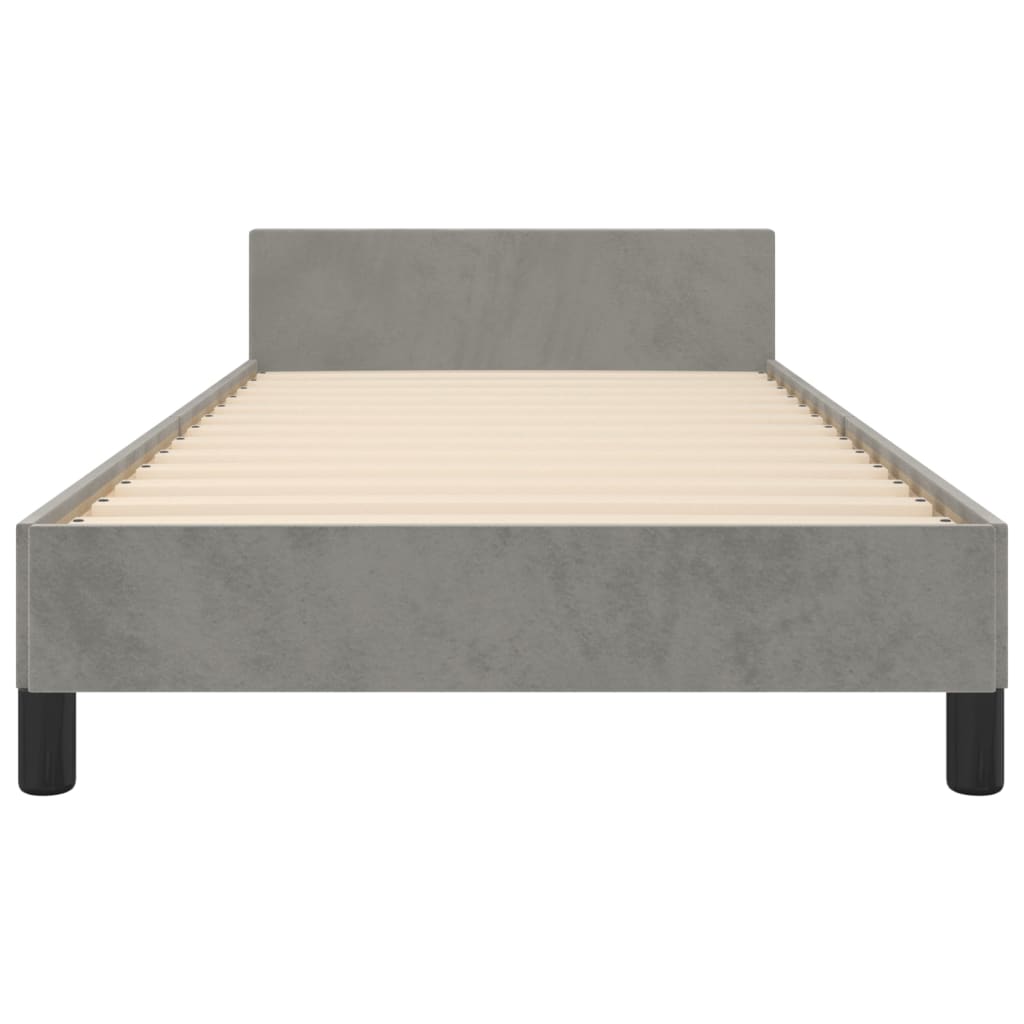 Cadre de lit sans matelas gris clair 80x200 cm velours