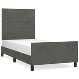 Cadre de lit sans matelas gris foncé 80x200 cm velours