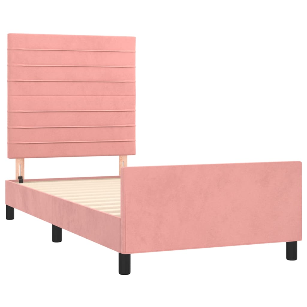 Cadre de lit sans matelas rose 80x200 cm velours