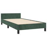 Cadre de lit sans matelas vert foncé 90x190 cm velours