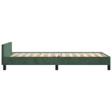 Cadre de lit sans matelas vert foncé 90x190 cm velours