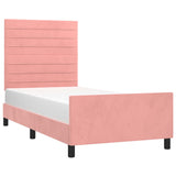 Cadre de lit sans matelas rose 90x190 cm velours