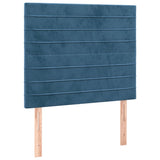 Cadre de lit sans matelas bleu foncé 90x200 cm velours