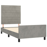 Cadre de lit sans matelas gris clair 100x200 cm velours